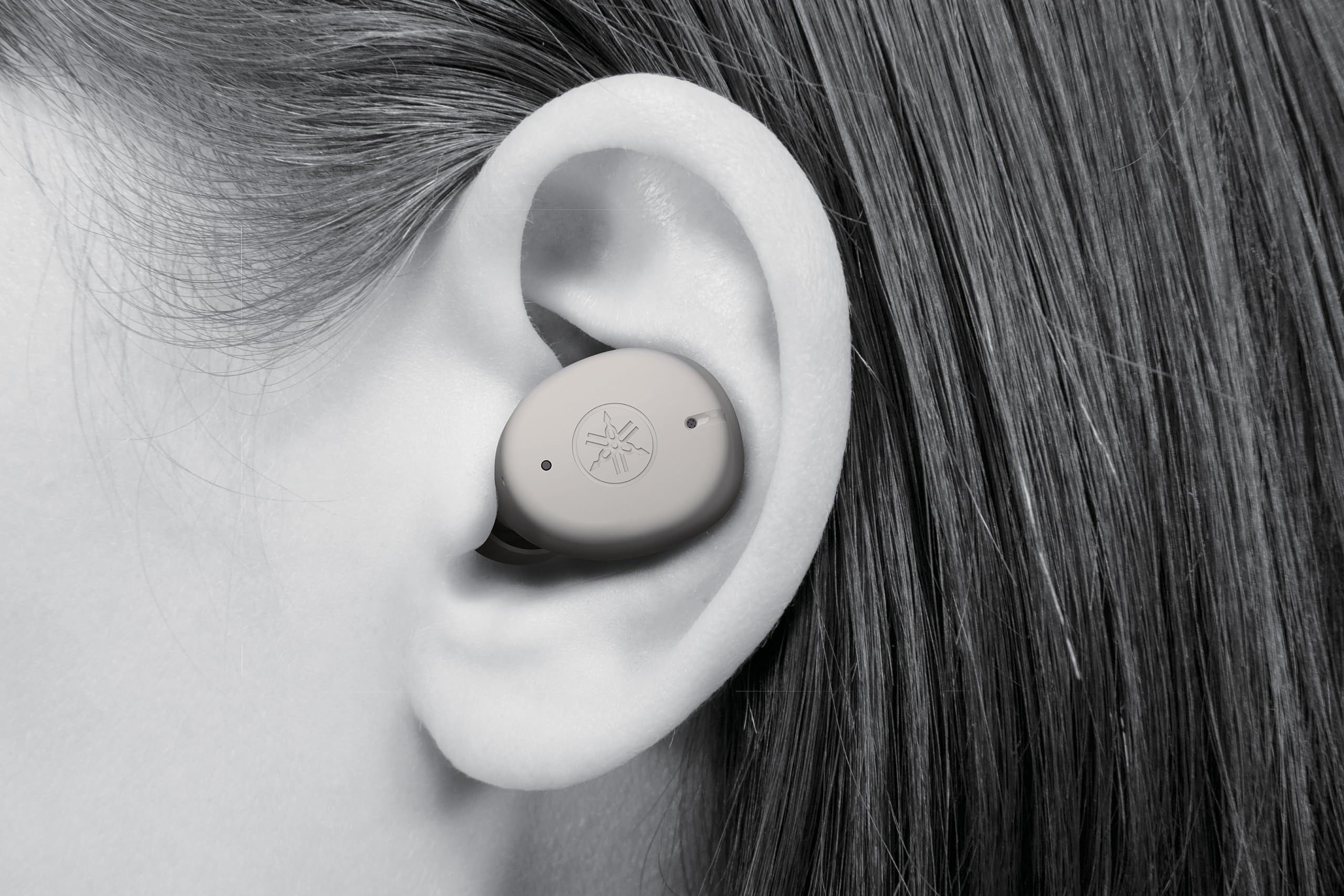 Yamaha TW-E3C - Auriculares in-Ear inalámbricos Bluetooth con Sonido Verdadero y Captura de Voz Clara, Color Beige