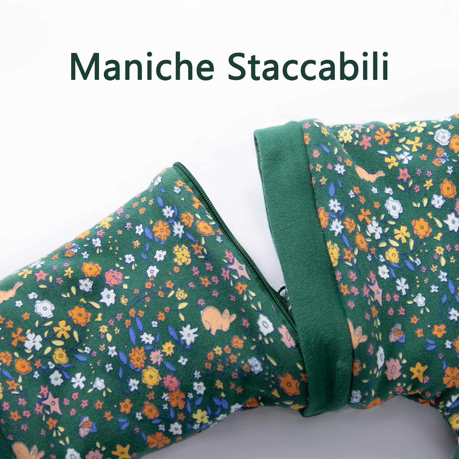 Mosebears Sacco nanna per bambino con gambe Sacco nanna per bambini foderato in caldo invernale con maniche staccabili, pigiama unisex per bambina