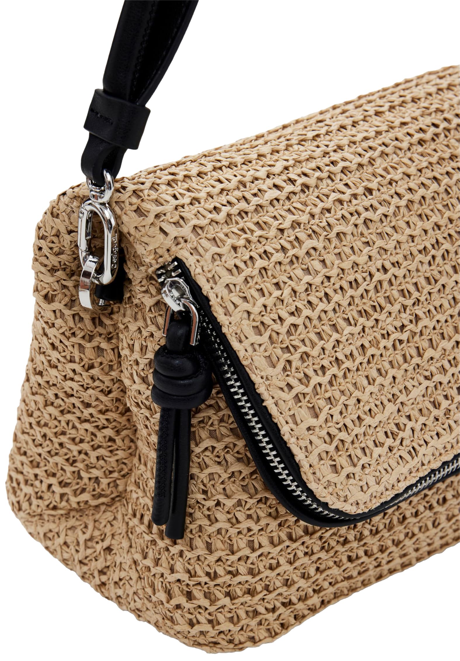 Desigual Logo Raffia Torba na ramię Natural