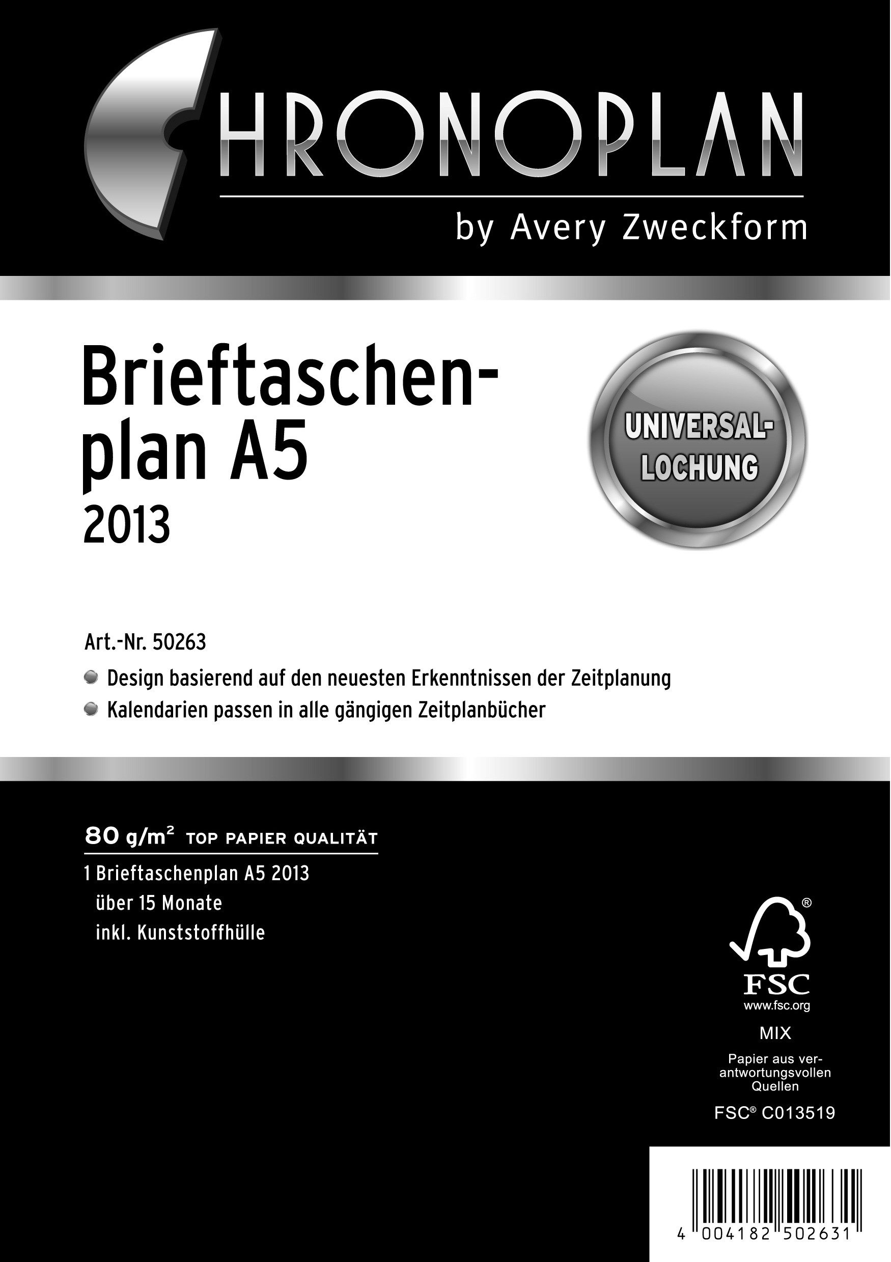 Avery Dennison Zweckform Chronoplan 50263 Pocket Planner 2013 A5 White (In German)