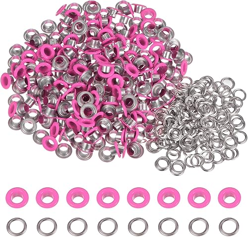 Miniatura 69 de HARFINGTON Juego de 200 ojales redondos de color de 0.394 pulgadas, ojales metálicos con arandelas para álbumes de recortes, zapatos, ropa, lona