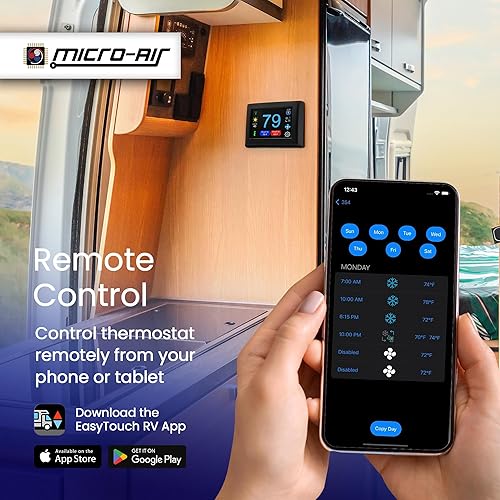Vista 33 de MICRO-AIR - Termostato digital EasyTouch con WiFi o Bluetooth, programable y confiable, termostato Dometic para autocaravana, exteriores