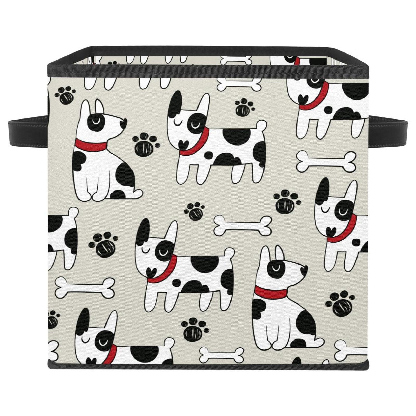 Boîte de rangement pliable en tissu cube dalmatien pour vêtements, livres et jouets