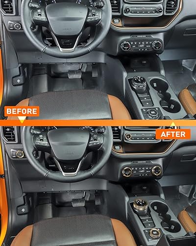 Miniatura 74 de Savadicar CKT01 Billet - Juego de molduras de perilla de control de aluminio, faros/4WD/HVAC, biseles de anillo de perilla de control climático, Rojo