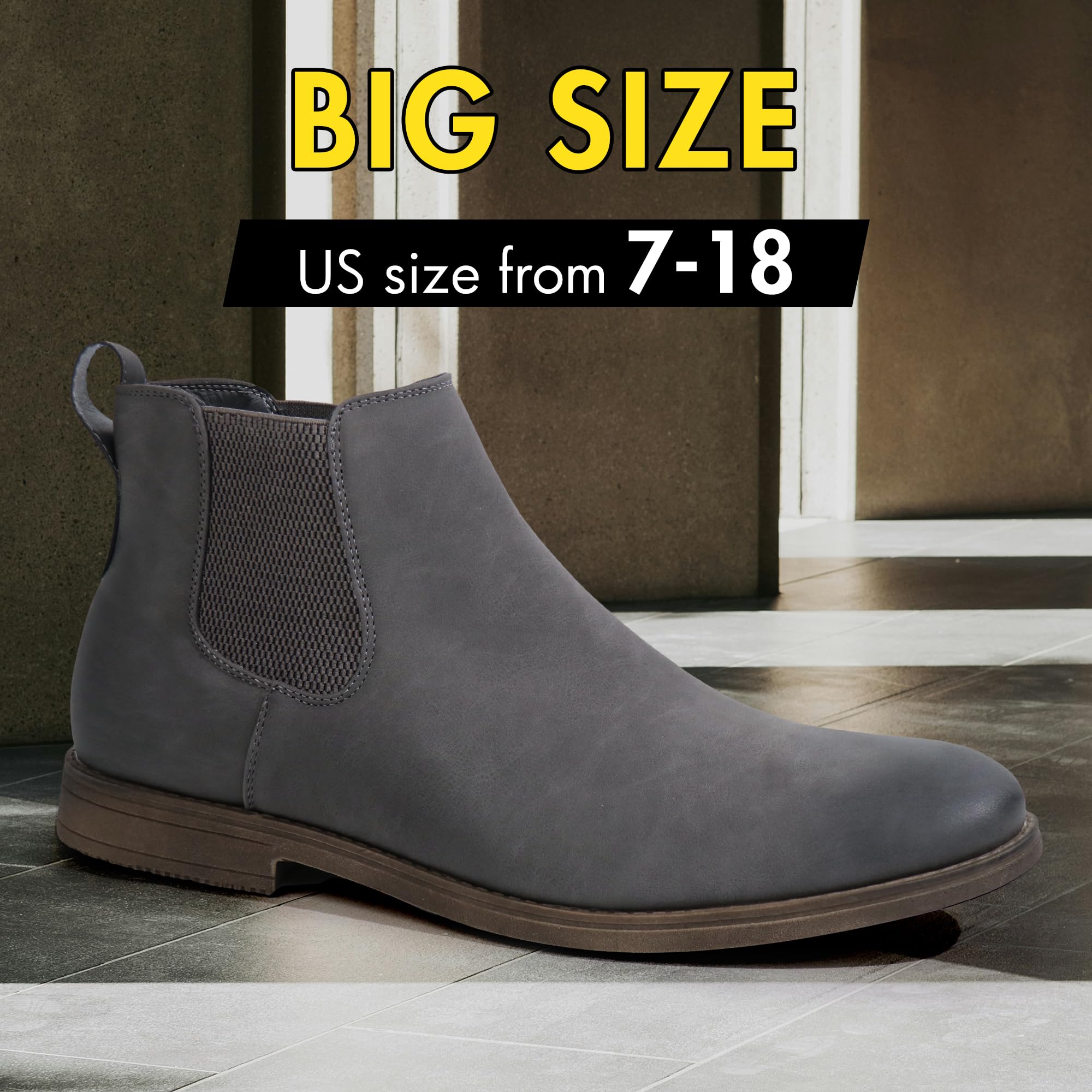 Snapklik.com : Hawkwell Mens Plus Size Chelsea Boots Classic Casual ...
