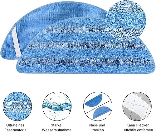 Miniatura 3 de Piezas de repuesto compatibles con Lefant M200201501520T700, 4 filtros HEPA pares de cepillos laterales, 6 paños para fregona