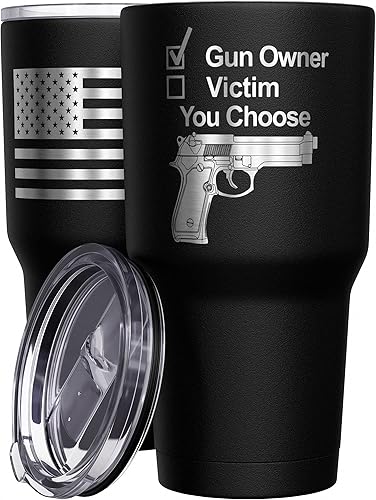 Vista 55 de We The People Holsters - Vaso térmico de 30 onzas, 0% Liberal, Negro