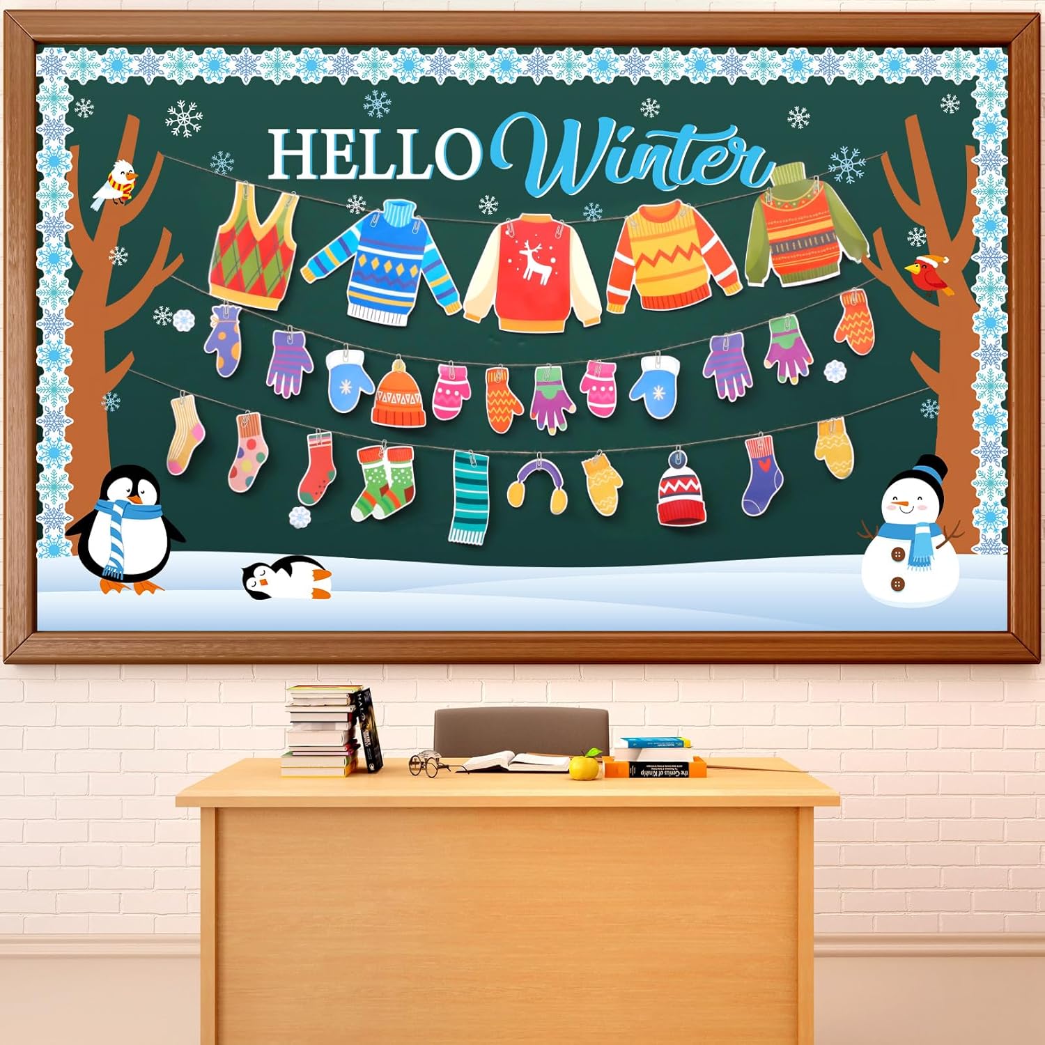 Justforjoyful 109PCS Winter Classroom Bulletin Decorations