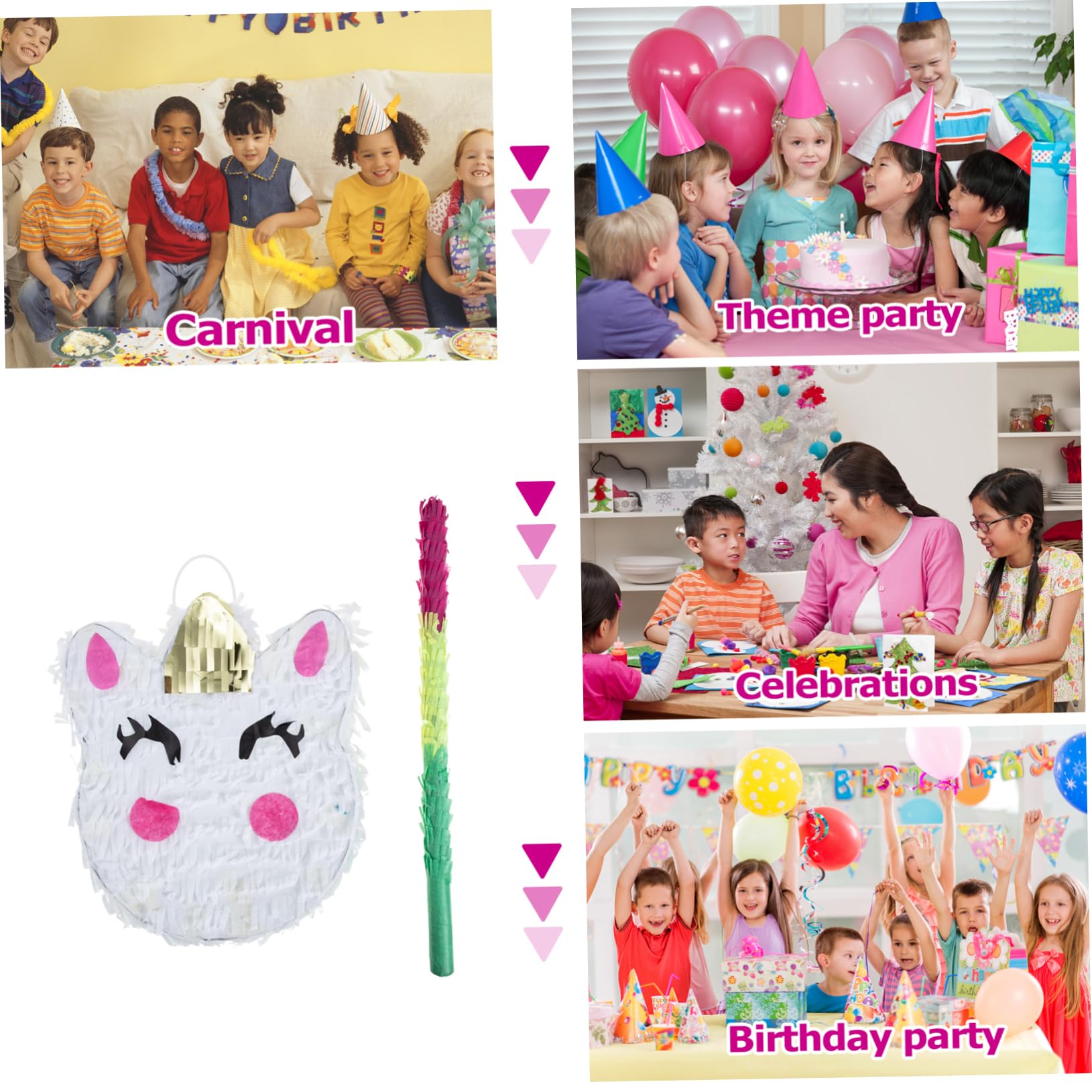 Vaguelly Piñata Tradicional Mexicana De Unicornio Perfecta Para Cumpleaños y Fiestas