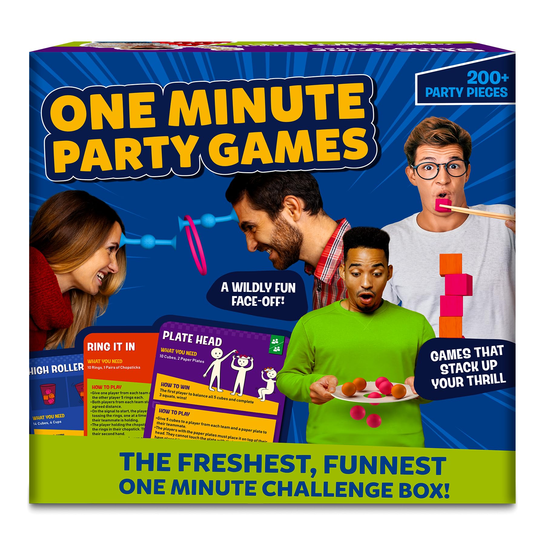One Minute Party Games - 200+ Pieces, Fast-Paced & Hilarious Group Games for Kids, Teens & Adults, Fun for Game Nights, Birthdays, Family Gatherings, Indoor or Outdoor Play