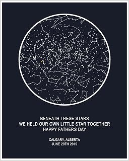 Fathers Day Gift Personalized Star Map Print - A Unique and Thoughtful Gift Idea for Weddings, Anniversaries, Birthdays, and Special Occasions