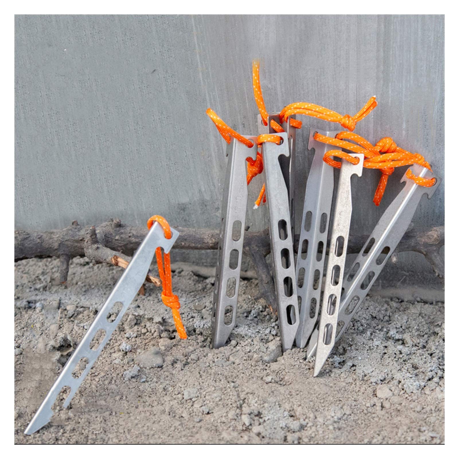 Zeltnägel Titan Zeltpfahl Plus V Form Trigone Spike Winddicht Outdoor Camping Titan Pfahl Nagel Festzelt Zelt (6 Stück)