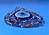 SIMA DOUBLE Blue Evil Eye Beaded Cut Colored Glass Patterned Drop Wall Ornament Evil Eye