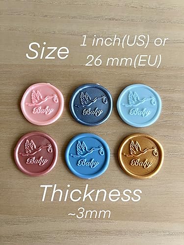 Miniatura 2 de Adhesivos de sello de cera, adhesivos azules, para baby shower, tarjeta de cumpleaños, anuncio de nacimiento, invitación de revelación de género,