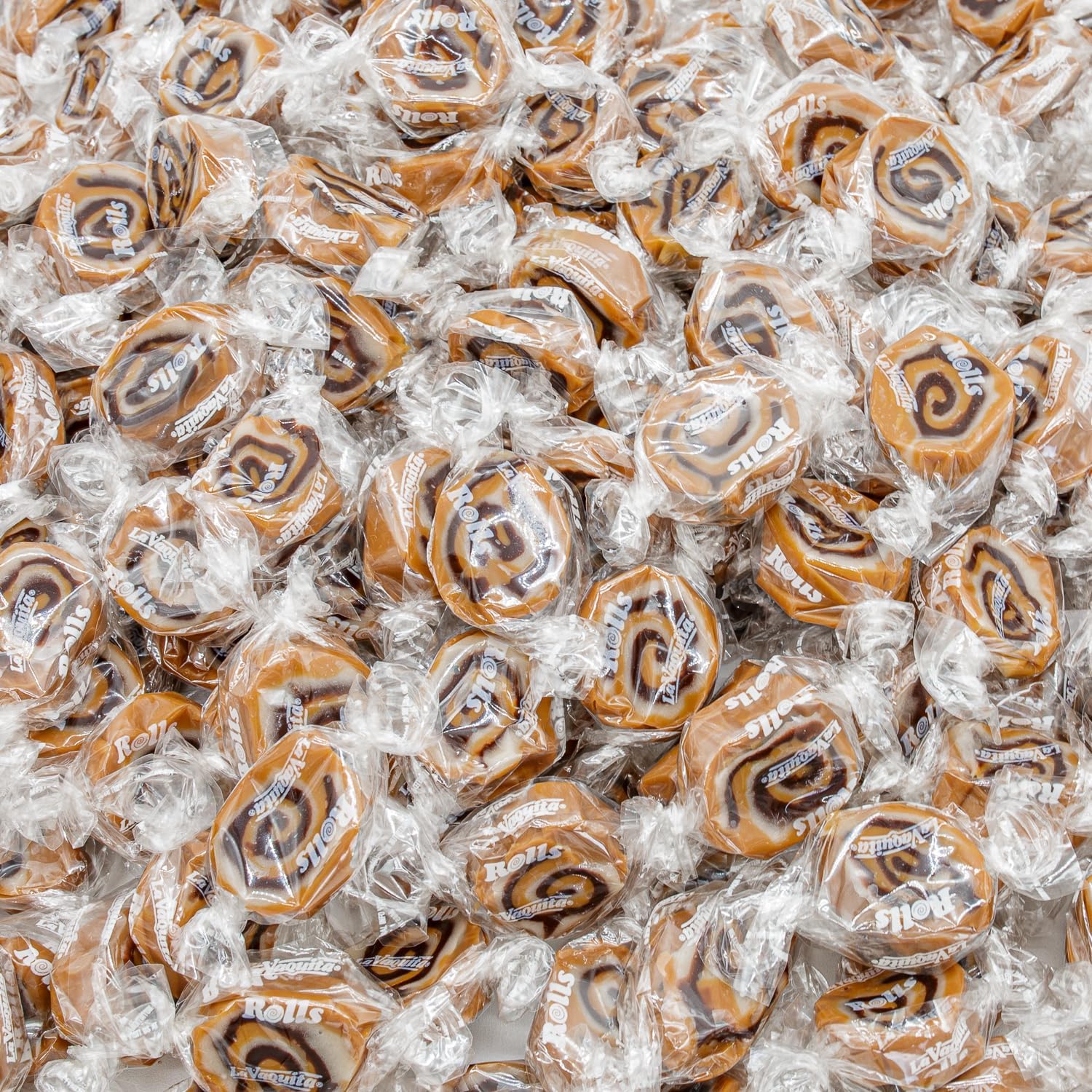 COCONUT ROLLS Caramel Candy 3 lb – Soft & Chewy, Old Fashioned, Individually Wrapped, Bulk Candies in Resealable Bag
