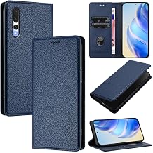 Compatible with Huawei P20 Pro Card Holder Cover,Compatible with Huawei P20 Pro 4G CLT-L29C Flip Kickstand Magnetic Closure Wallet Blue
