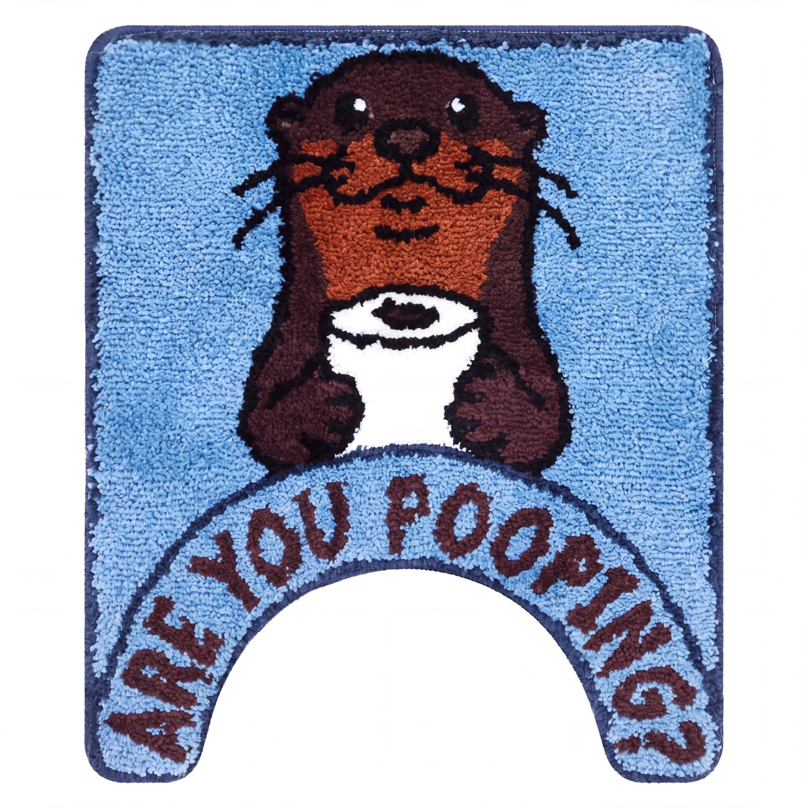 Drydiet U Shaped Toilet Rug Washable Cute Bath Mat 24x20,Sea Otter