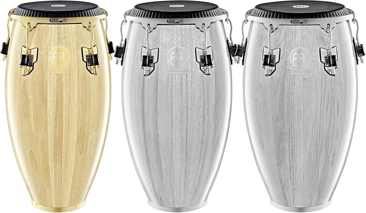 Conga de percusión Meinl con carcasa de madera dura, serie Artist Kachiro Thompson, no fabricada en China, acabado natural, cabeza REMO Black Fiberskyn de 11 pulgadas, garantía de 2 años, 0 (WKTR11NT)