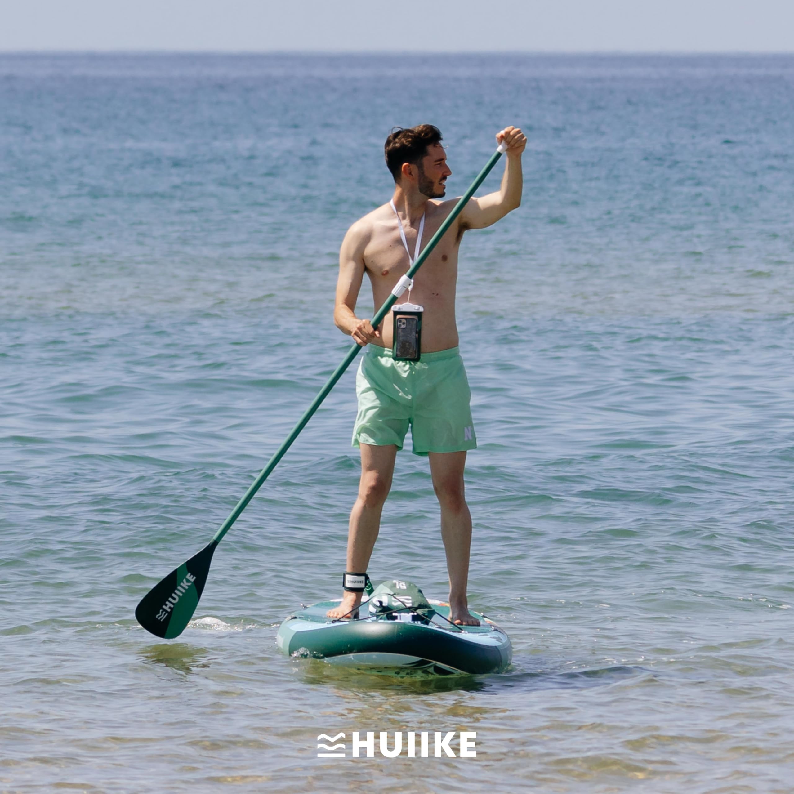 HUIIKE Stand Up Paddling Board mit Zubehör, Paddel, Finnen, Pumpe. Paddle Sup Board Aufblasbar Hohe Stabilität und Widerstandsfähigkeit. 305 x 84 x 15 cm, Belastbar bis 130 kg
