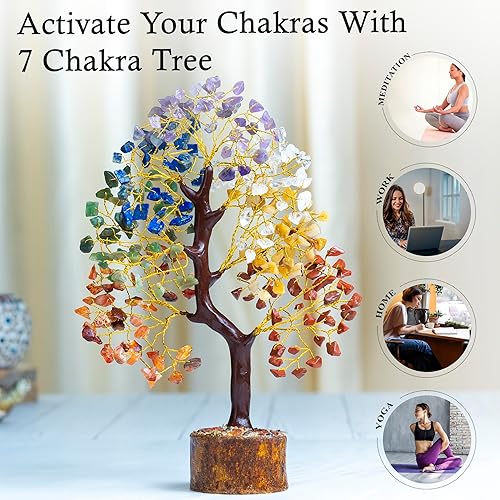 Miniatura 2 de Árbol de la vida de siete chakras, árbol de cristal hecho a mano, árbol de dinero bonsái para el hogar, oficina, habitación, regalos de cumpleaños