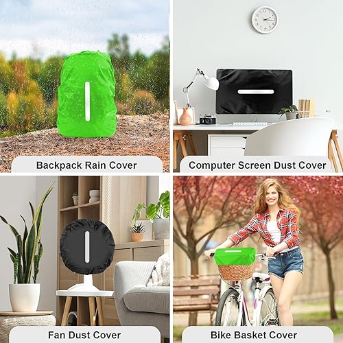 Miniatura 59 de LAMA 2 fundas impermeables de lluvia para mochila, protector reflectante a prueba de lluvia para antipolvo y antirrobo, L 41L-55L negro y azul