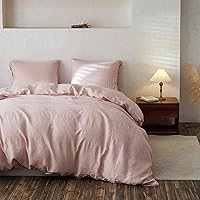 Vista 33 de Simple&Opulence Juego de funda de edredón 100% lino, 3 piezas de lino belga transpirable, 1 funda de edredón + 2 fundas de almohada con cierre