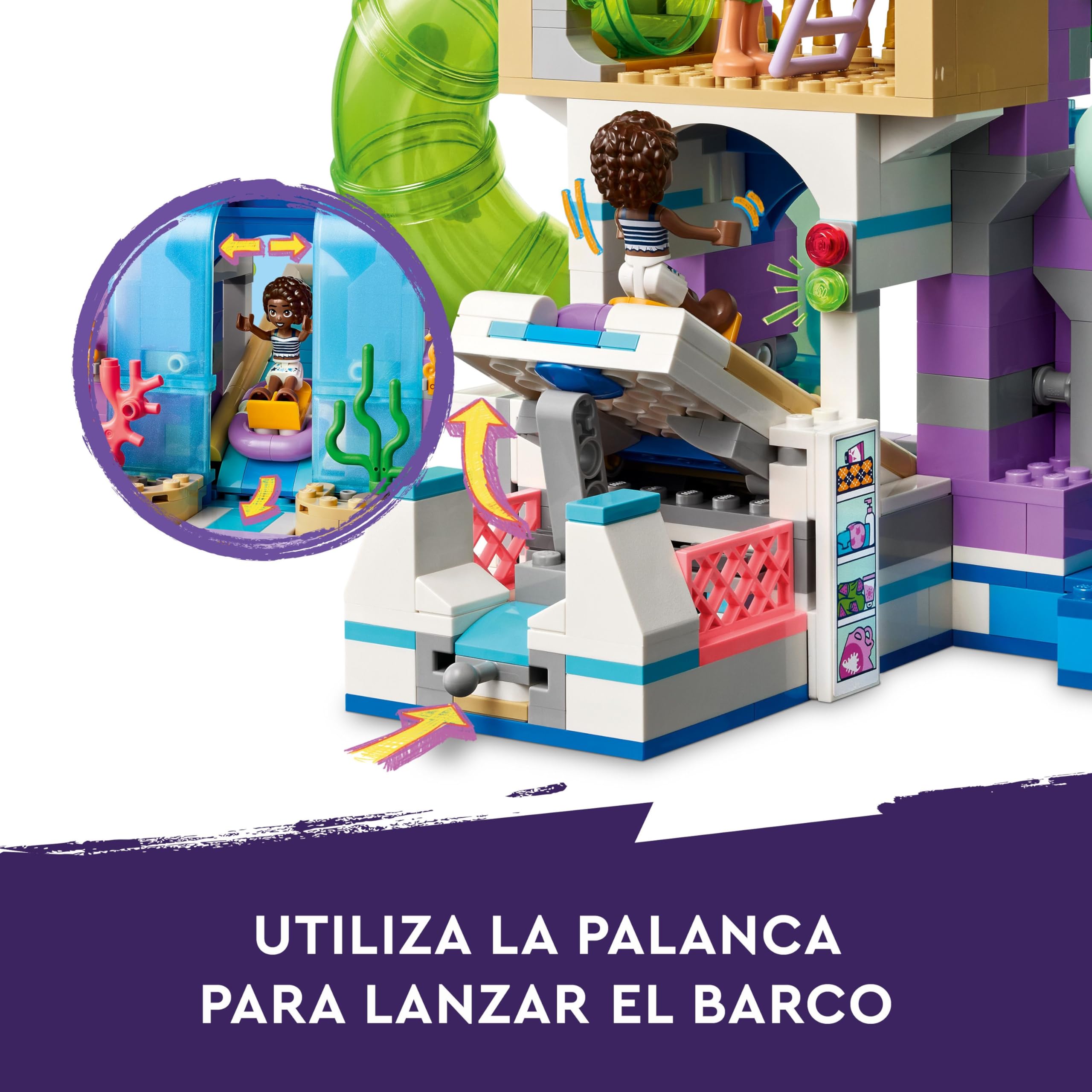 LEGO Friends Parque Acuático de Heartlake City de Juguete con 4 Mini Muñecos, 3 Toboganes de Agua y Muchos Accesorios de Verano - Regalo para Niñas de 8+ Años 42630