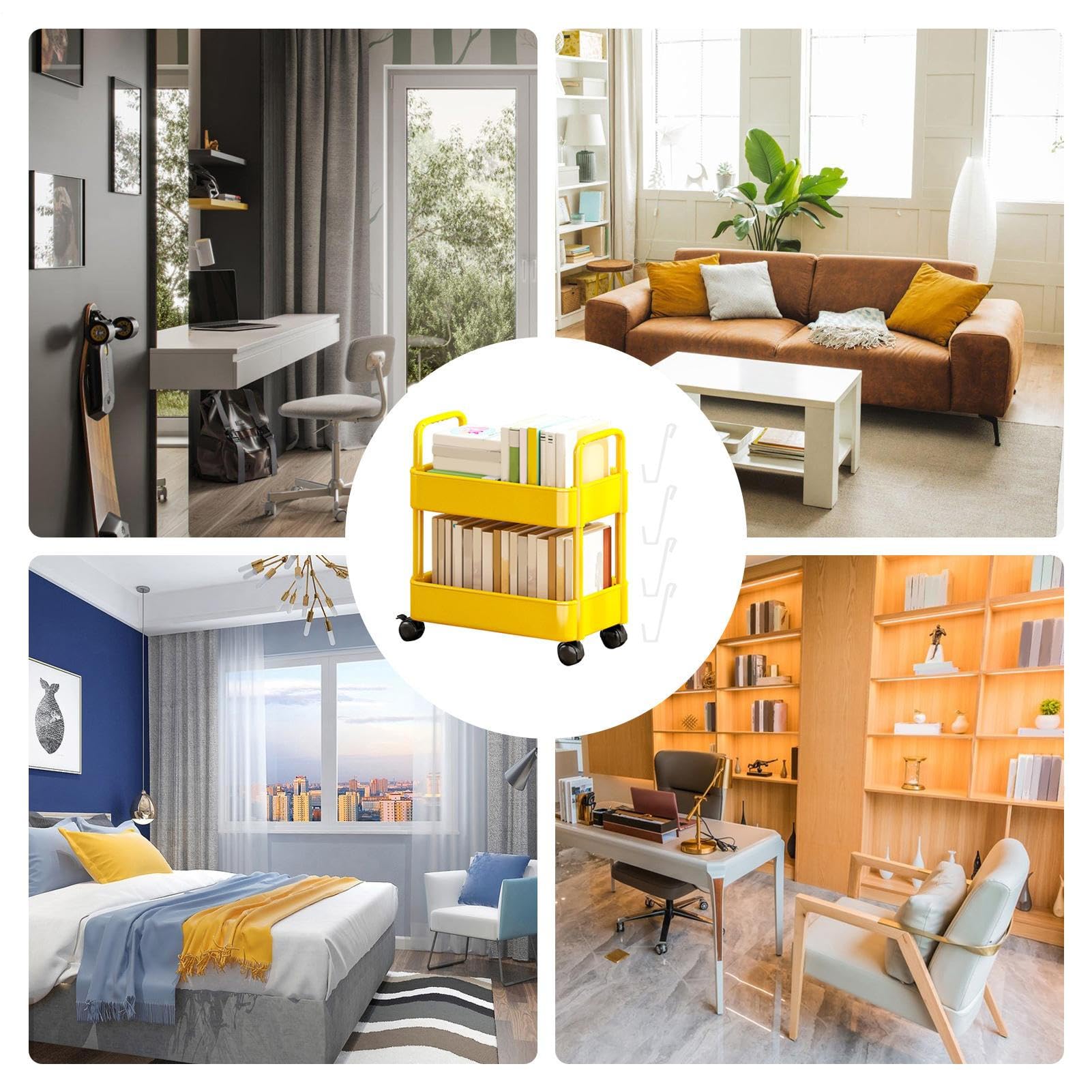 Carrello Da Libreria Mobile Libreria A Ruote 2 Livelli Organizzatore Di Carrello Di Libri Mobile Multifunzionale per Camera Da Letto Soggiorno Scuola Casa Bambino Studenti