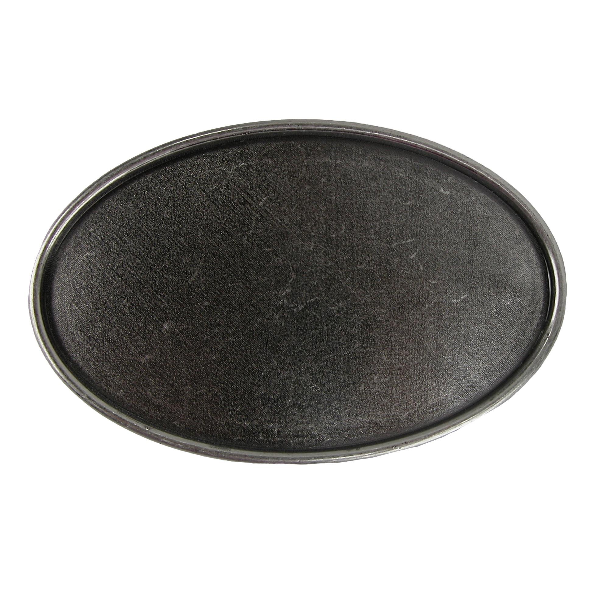 CTM Blank Oval Belt Buckle, Antiqued Silver