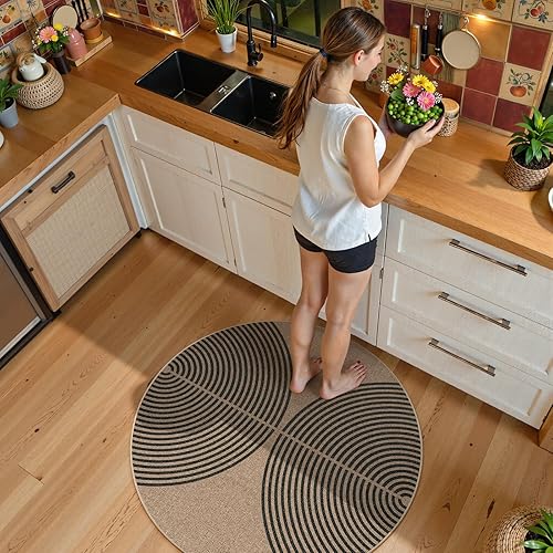 Vista 224 de Lahome Alfombra moderna de yute, de 2 x 8 pies, lavable, para entrada, granja, cocina, antideslizante, para interiores y exteriores, alfombra