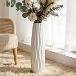 17.7 Inches White Tall Flower Floor Ceramic Vase,Large Vases for Shelf Home Decorative Table Centerpieces Living Room Branches Sky-Dried Flower Arrangement Simple Decor Ideal Gift