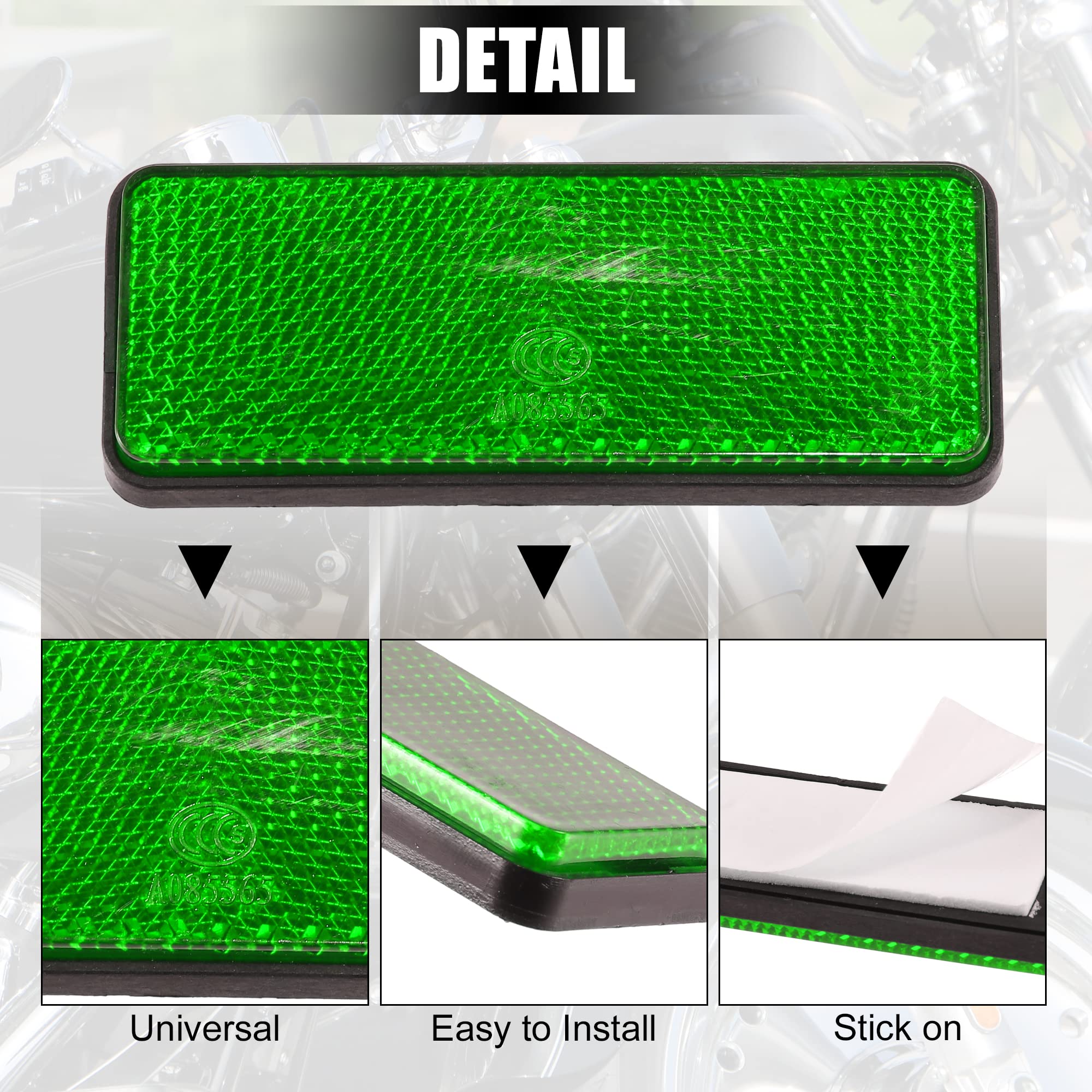 Amazon | uxcell 長方形反射警告リフレクター 粘着テープ付 オートバイ