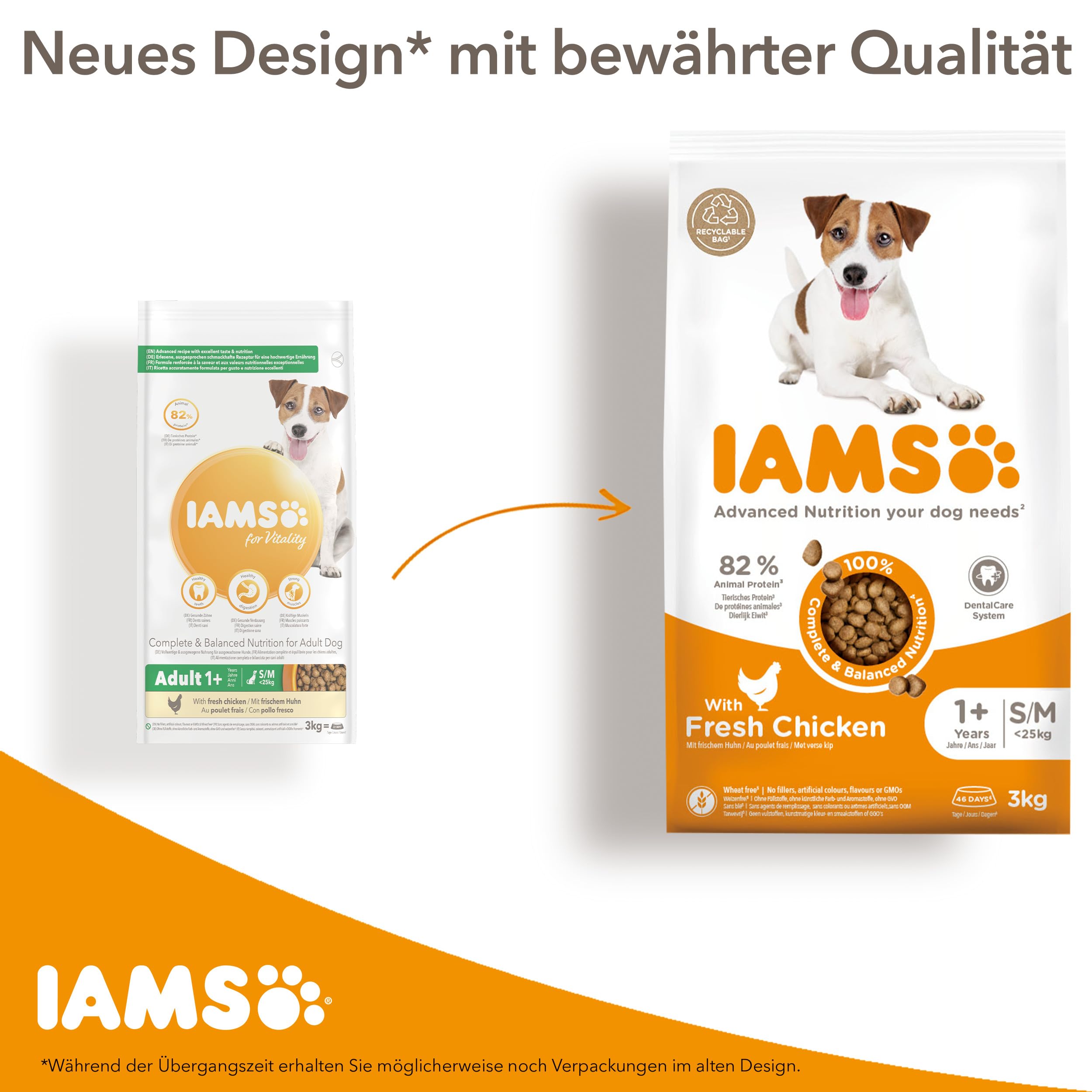 IAMS Welpenfutter trocken mit Huhn für kl. & mittelgroße Rassen, 12kg | Trockenfutter | für Welpen | für Junior Hunde | im Alter von 1-12 Monaten | für kleine & mittelgroße Rassen