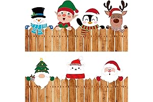 7 Pcs Christmas Fence Peeker Decoration