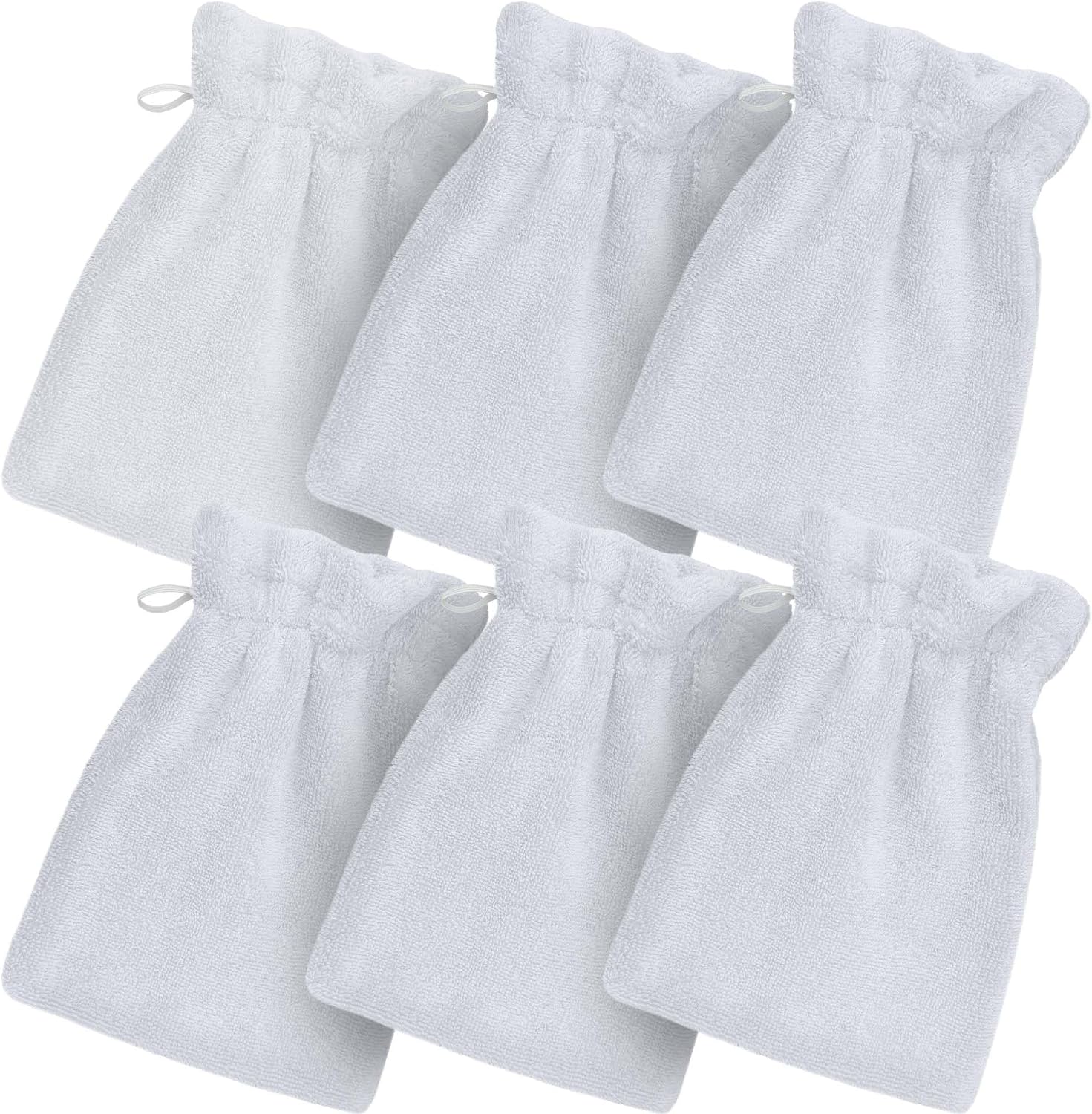 VOOVA & MOVAS Baby Wash Cloths 6-Pack, 100% Cotton Soft Absorbent Washcloths with Hanging Loop, 8.3x6.3 Inch European Style Bath Mitts for Toddler Shower, Pink Cherry