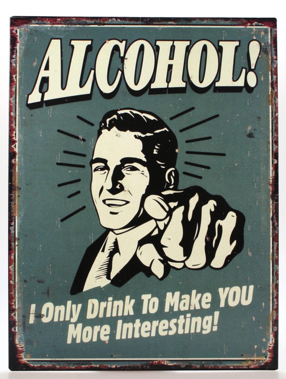 Plaque Murale Humoristique "il Parait Que L'alcool..." 25x33 Cm - Antic Line