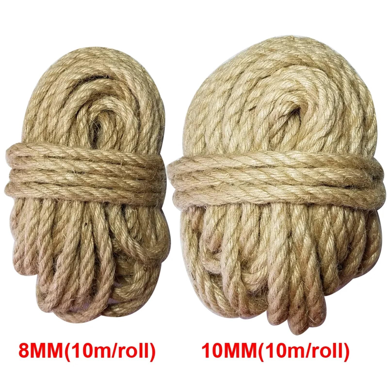 Cuerda De Yute Cuerda de Yute de 1 mm a 10 mm, Cordel for macramé, Ideal for decoración y Manualidades.(10mm)