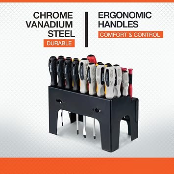 Ironton Screwdriver Bit Set with Storage Rack, 100-Pc. | Durable construction, Comfortable handling, Shop and field repairs, Easy tool storage, Controlled leverage