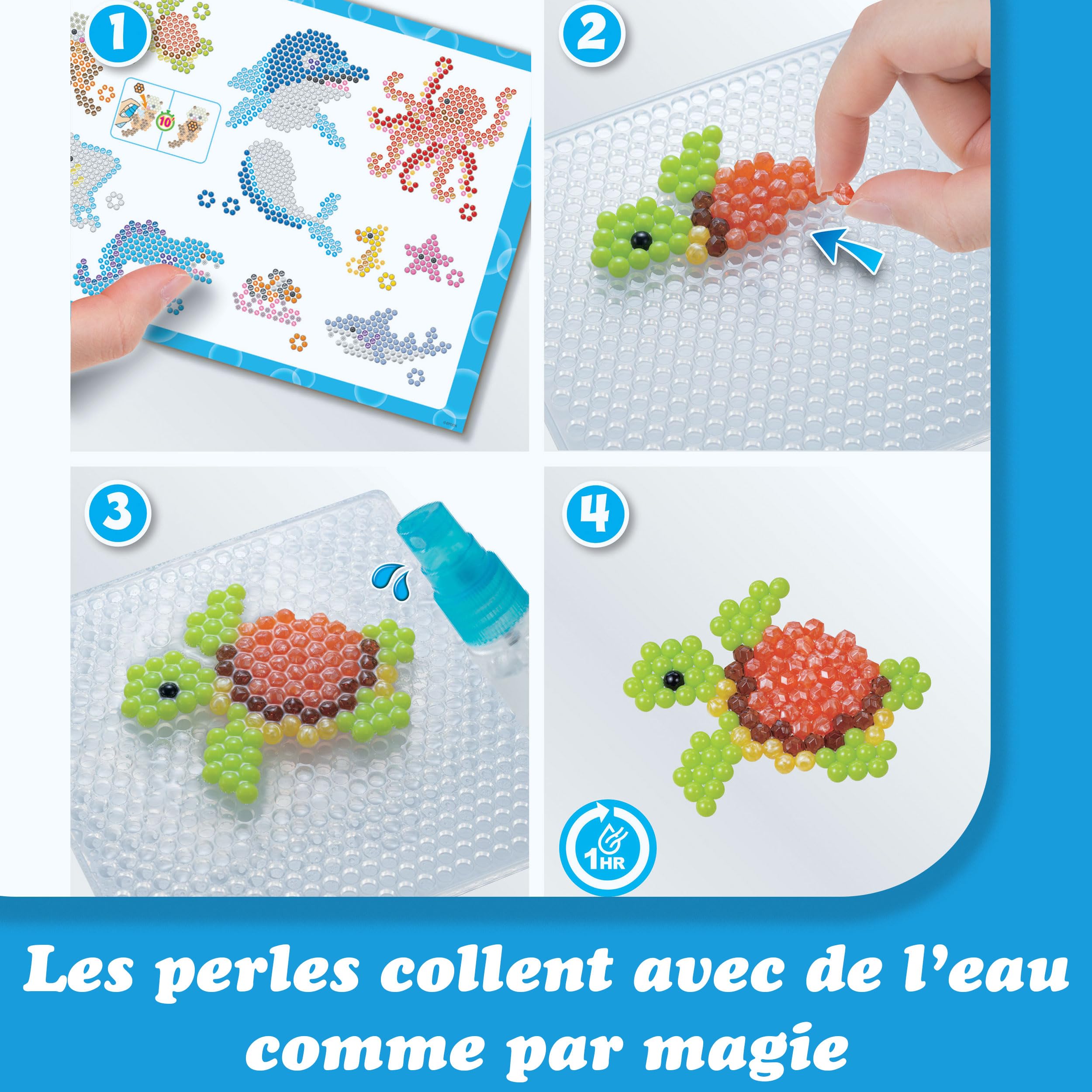 Aquabeads Coffret Vie Aquatique – 1500 Perles à Eau – Activité Manuelle Enfant 4 Ans+ – 35046