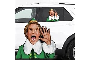 12" Perforated Jolly Elf See-Thru Window Decal