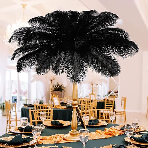 Miniatura 5 de Retrowavy 50 plumas de avestruz naturales grandes de 14 a 16 pulgadas a granel para centros de mesa para centros de mesa de bodas, centros de mesa,