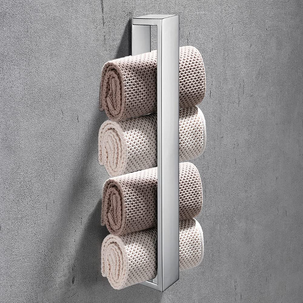 Portasalviette Autoadesivo per Bagno SUS304 in Acciaio Inox Anello per Asciugamani per Bagno e Cucina Senza Forare 30cm (Cromo, 30CM)