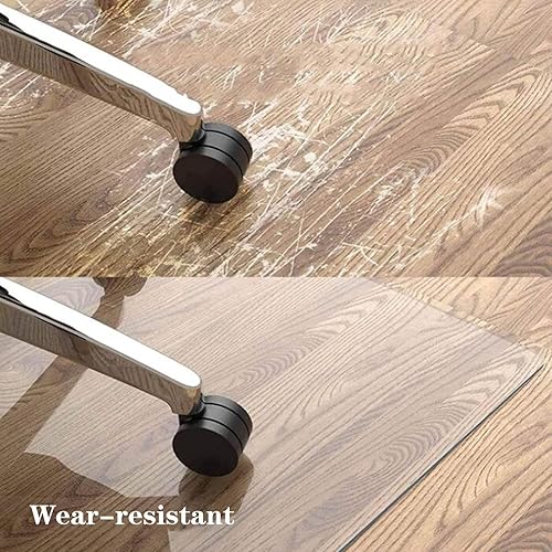 Miniatura 4 de Tapete transparente para silla de piso duro de 0.069 pulgadas para silla de oficina de 0.059 pulgadas para suelos de madera, 36 x 48 pulgadas, 46 x