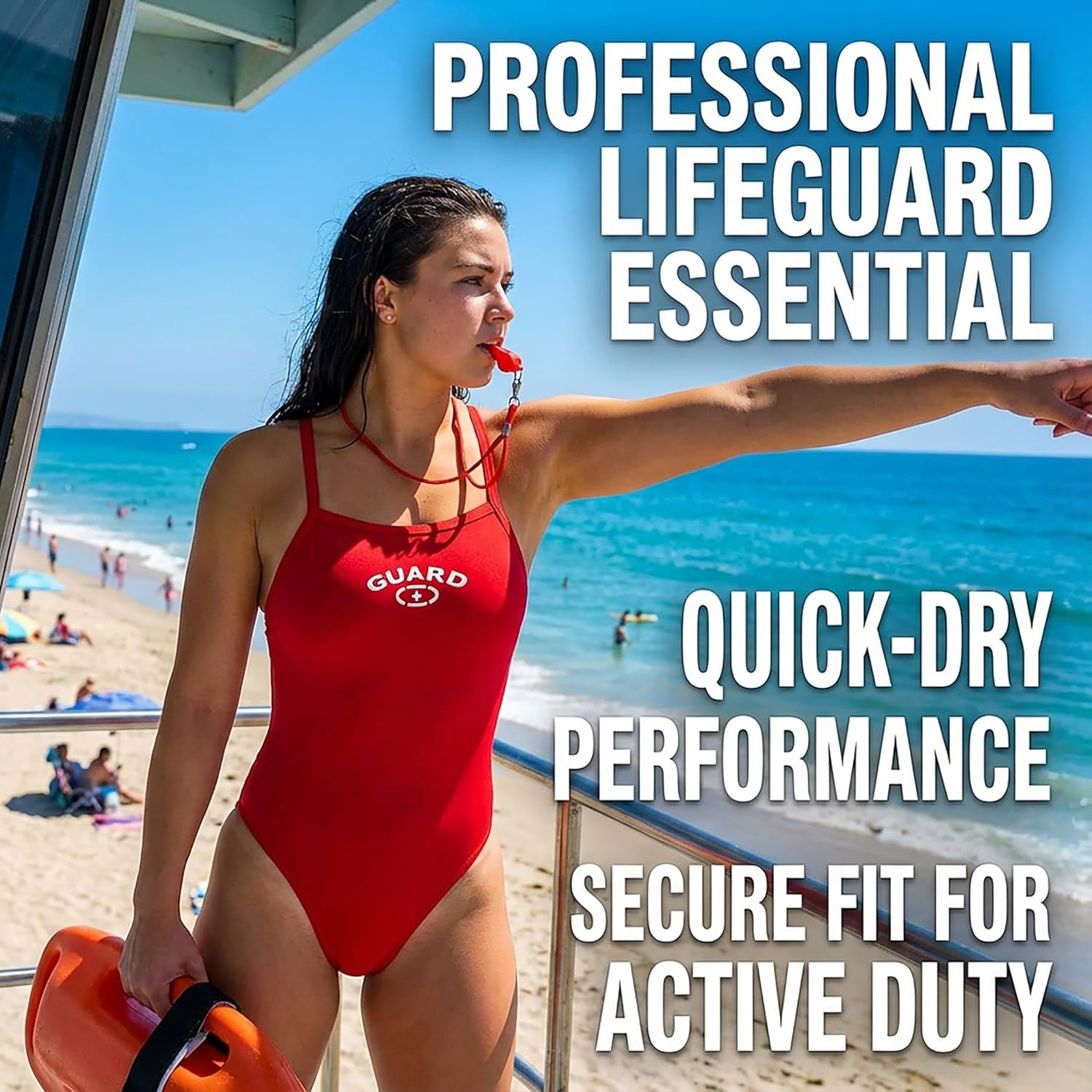 Adoretex Women's Guard One-Piece Swimsuit with Thin Straps, Specially Designed Swimsuit for Female Swimming Guards, Quick Dry - Image 5