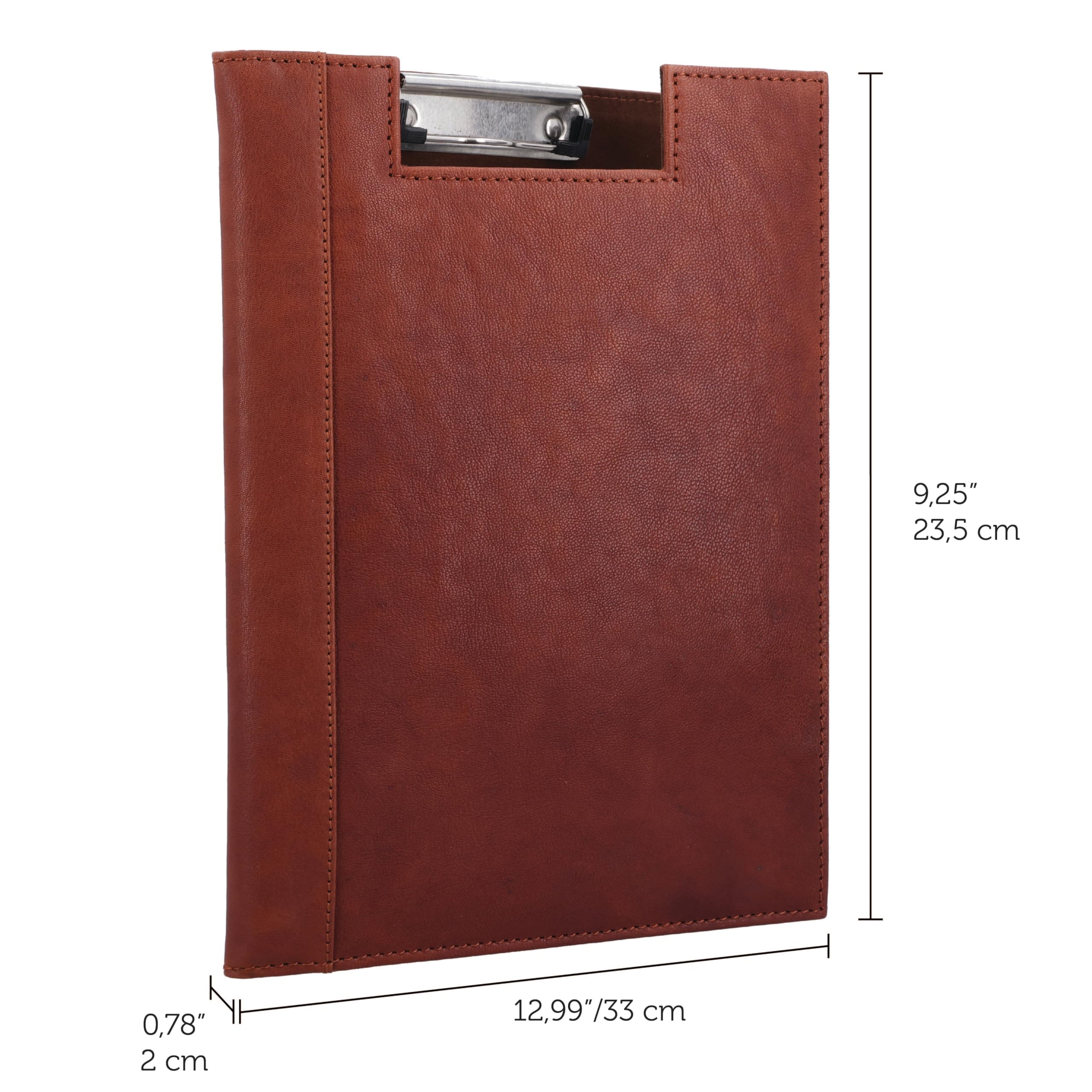 Gusti Portablocco in pelle Asher - Clipboard per conferenze, colore: Marrone