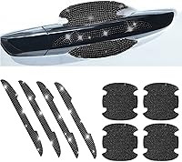 Vista 10 de 8 piezas de pegatinas protectoras con diamantes de imitación para manija de puerta de auto, protector de entrada de puerta de auto con adornos