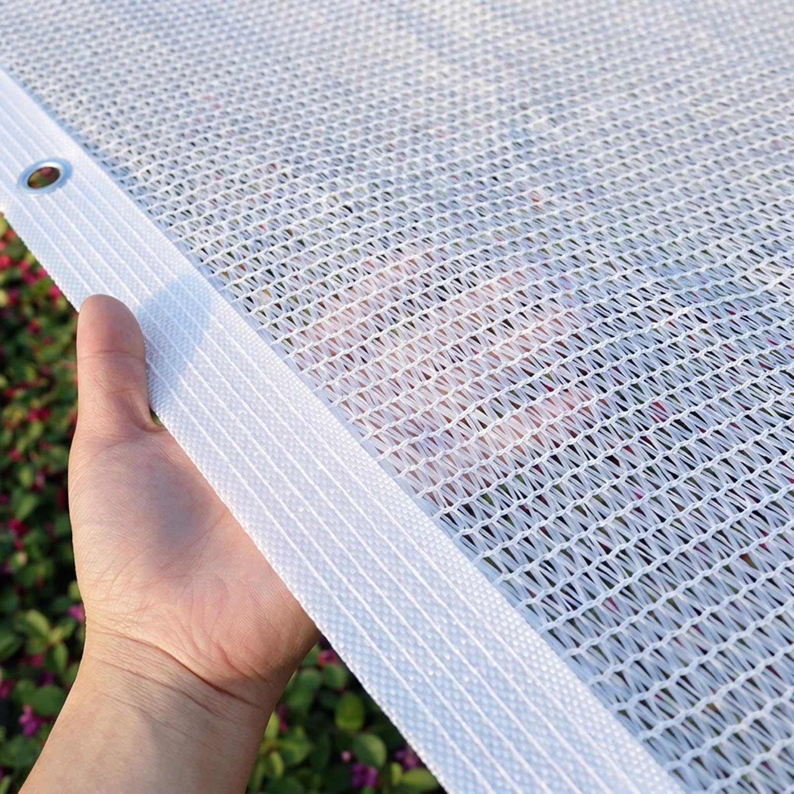 Filet D'ombrage Voile D'ombrage 50% Protection Solaire Tissu Blanc | Tissu D'ombrage, HDPE Toile d'ombrage, Thermique, pour Jardin Serre Pergola Extérieur Plantes(5x6m)