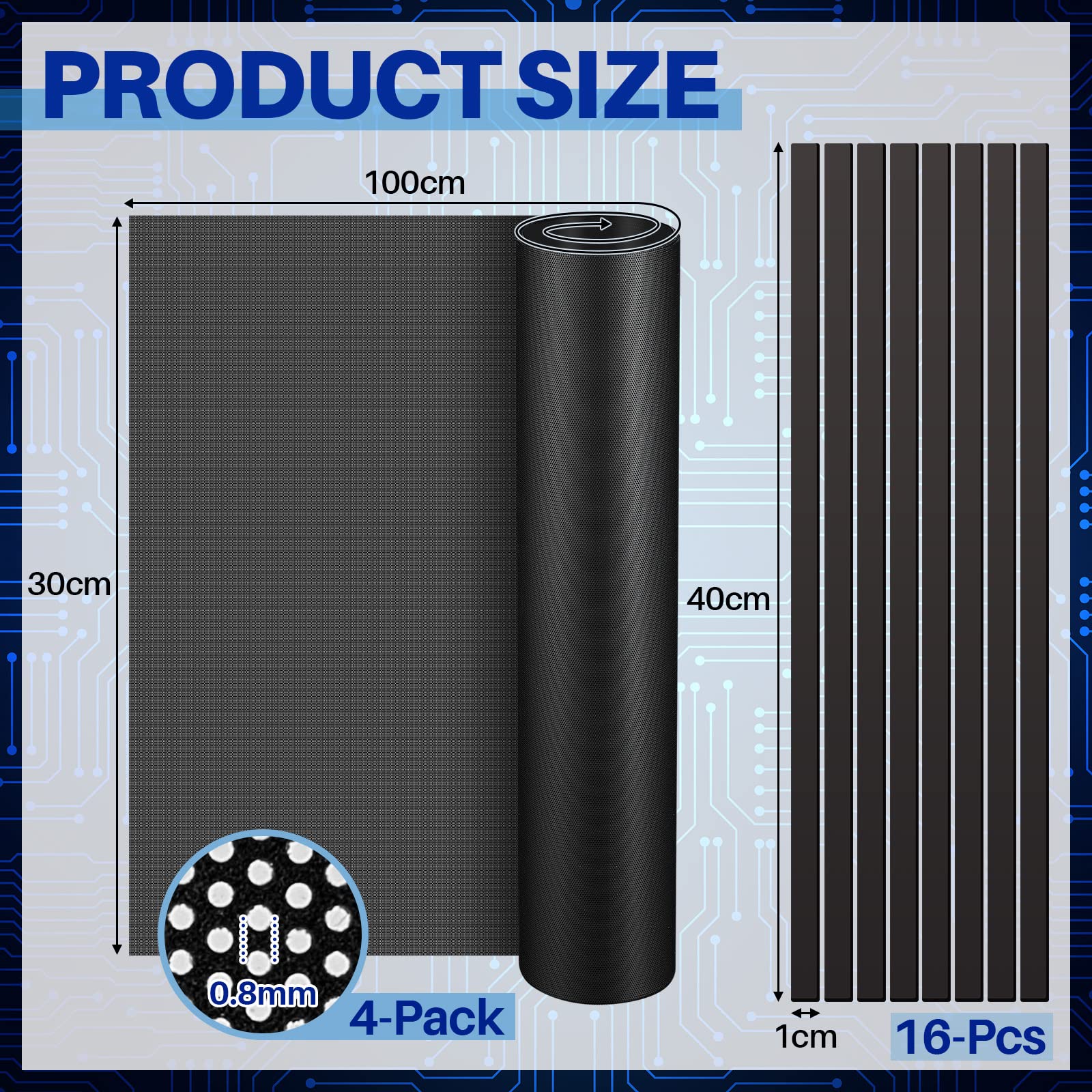 Lot De 2 Filtres Anti-poussière Magnétiques Pour PC - 140x280mm, Maille Fine PVC, Protection Ventilateur