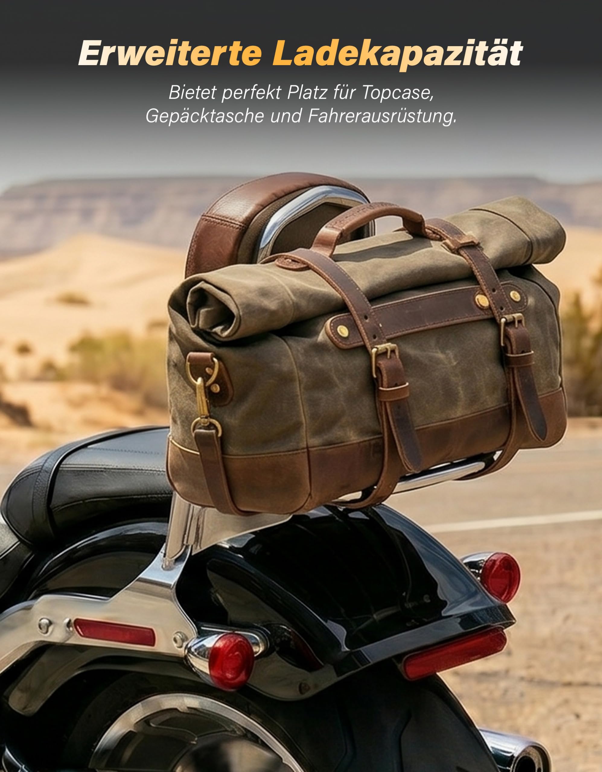 Moto Portapacchi Posteriore Adatto per Harley Softail Fat Boy '07-'17 Softail Custom '07-'10 Night Train '06-'09 Schwarz