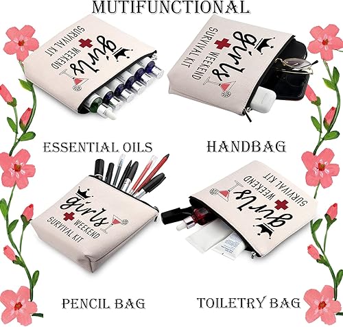 Miniatura 4 de WCGXKO Kit de supervivencia de fin de semana, bolsa de maquillaje, bolsa de maquillaje, regalo de viaje de fin de semana para mejor amigo,